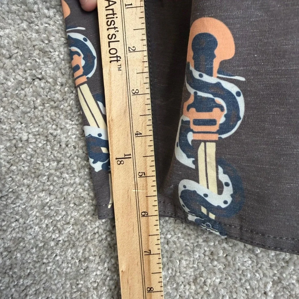 Roark Serrano Snake Dagger Board Shorts Mens Large‎ Charcoal Grey Hemp Stretch